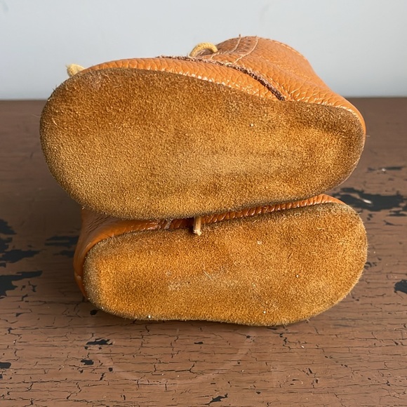 West Coast Mocs Unisex Infant Toddler Leather Booties Size 2 - Picture 4 of 6